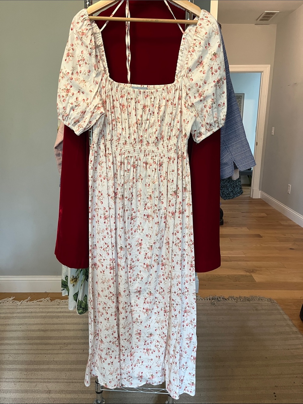 ANTONIO MELANI White Dress with Pink Floral Print